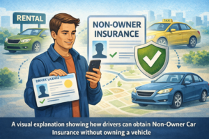 Illustration showing that you can get non-owner car insurance without owning a car